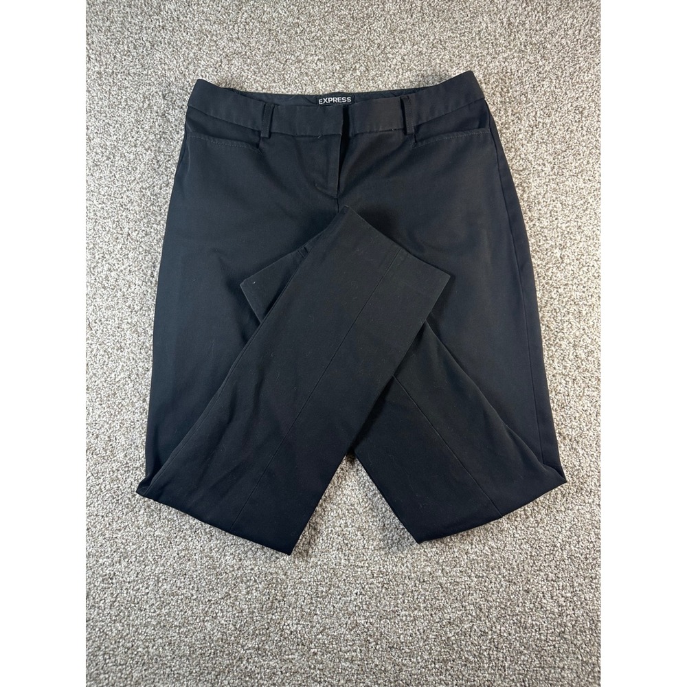 Express Columnist Black Ankle Dress Pants Womens Size 2R Straight Leg Mid Rise